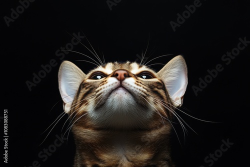 photo of a domestic Bengal cat s head photo