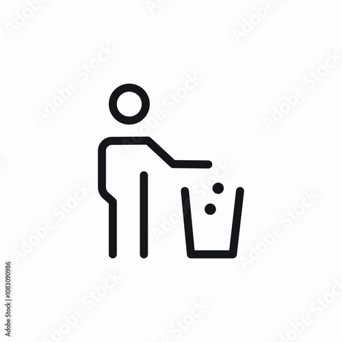 dispose of  trash in bin icon sign vector