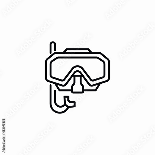 diving mask icon sign vector