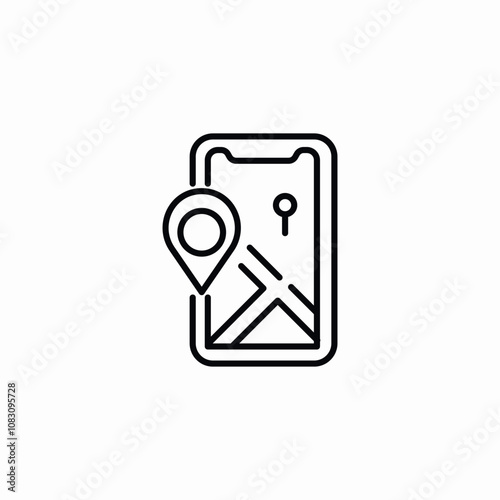 phone map location icon sign vector