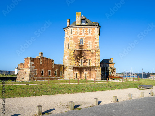 Historical military Tour Vauban -Vauban Tower in Camaret sur Mer, Brittany, France photo