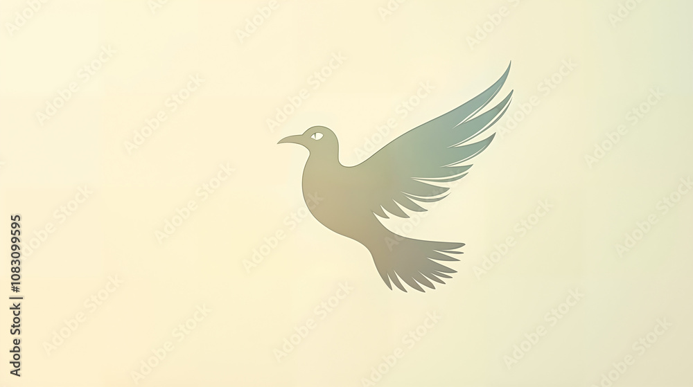 Naklejka premium Elegant Minimalist Logo Design Merging a Bird Silhouette with a Leaf Shape to Evoke Freedom and Growth Aesthetically