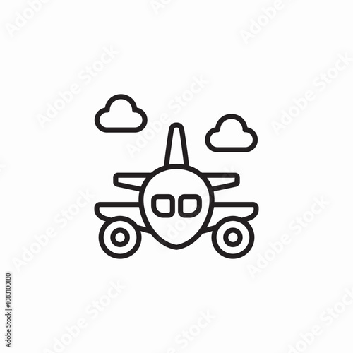airplane flight icon sign vector