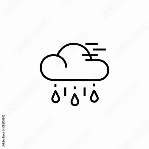 cloud wind rain icon sign vector
