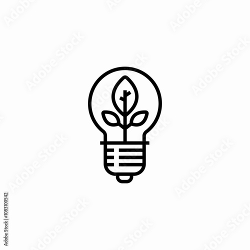 eco energy light bulb icon sign vector