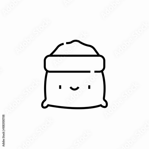 flour bag happy face icon sign vector