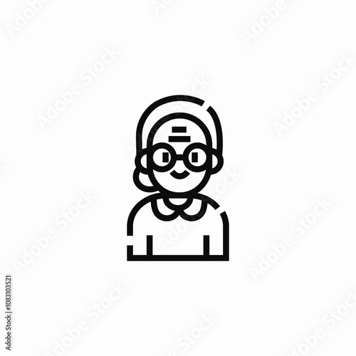 grandmother grandma icon sign vector