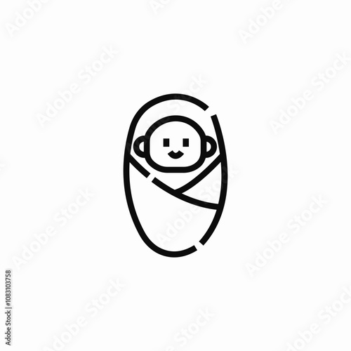 newborn baby icon sign vector