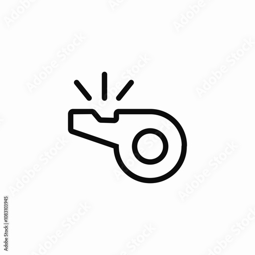 referee whistle icon sign vector