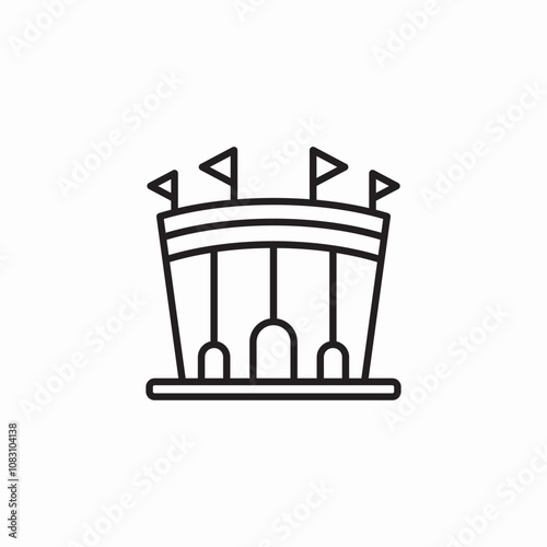stadium arena sports icon sign vector
