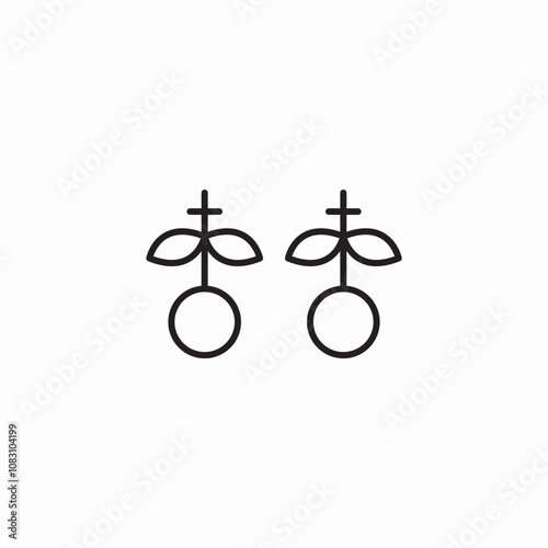 stud earring jewelry icon sign vector