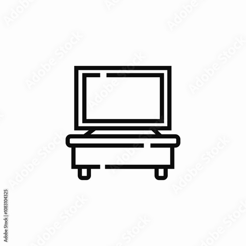 tv set stand icon sign vector