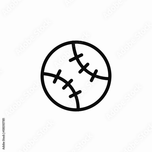 baseball ball icon sign vector