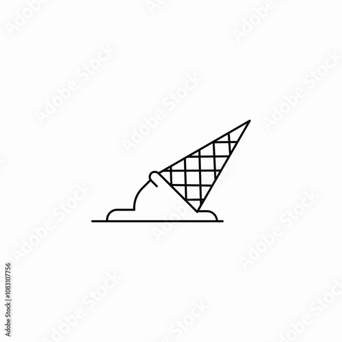 fallen ice cream icon sign vector