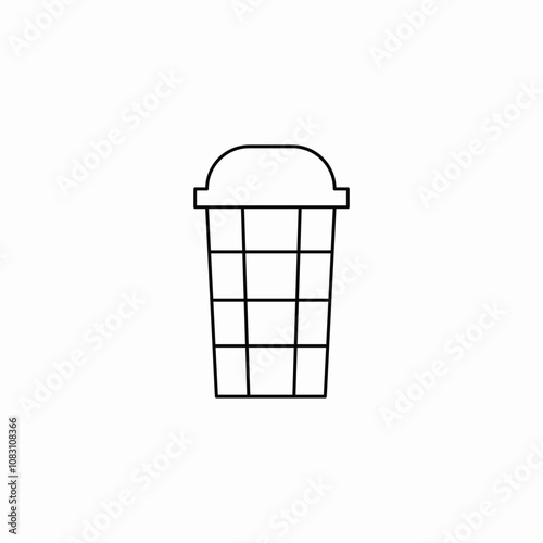 ice cream waffle glass icon sign vector