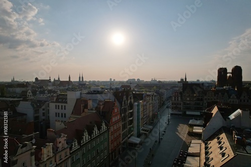 Morning Sun Over Wrocław Old Town Skyline
