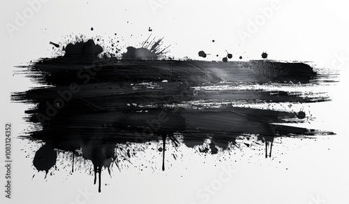 Black Charcoal Stripes on White Background High Resolution Photography Marker Texture Ink Paint Brush Strokes