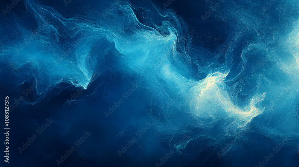 Fototapeta premium Abstract Blue Swirling Nebula Digital Art Background Image