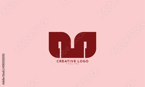 OUO NUN NUO Abstract initial monogram letter alphabet logo design