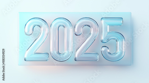 2025 glass numbers showing upcoming new year celebration