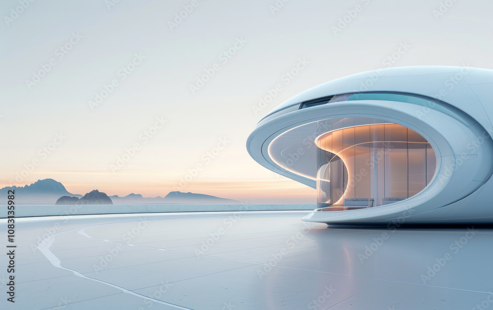 Fototapeta premium Minimalist modern art building space structure 