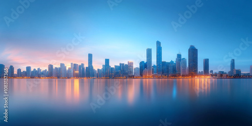 Architectural landscape of modern urban skyline
