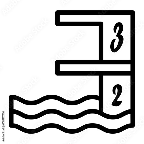 diving Line Icon