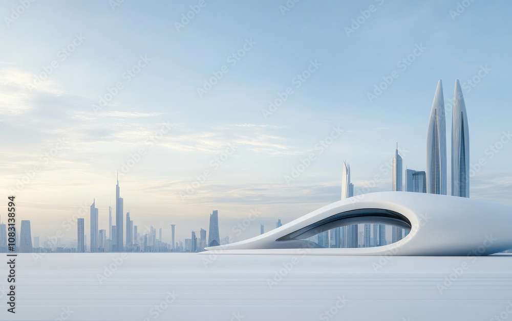 Fototapeta premium Minimalist modern art building space structure 