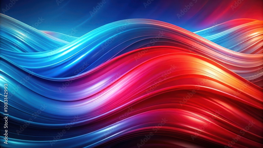 Obraz premium Abstract Vibrant Swirls of Blue and Red Hues Flowing in an Artistic Dance of Color and Movement