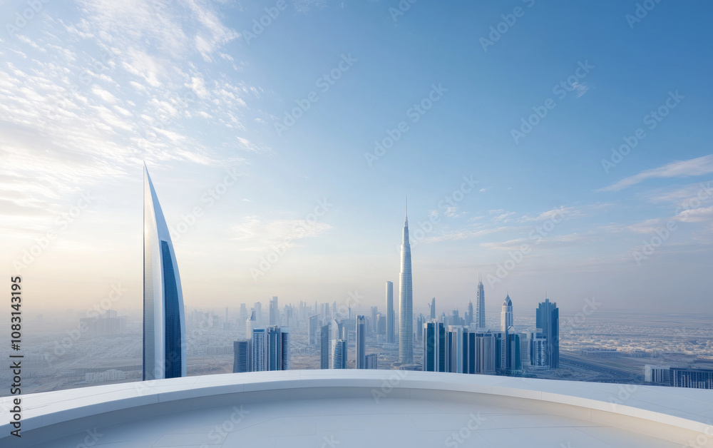 Fototapeta premium Highly developed futuristic technological cityscape