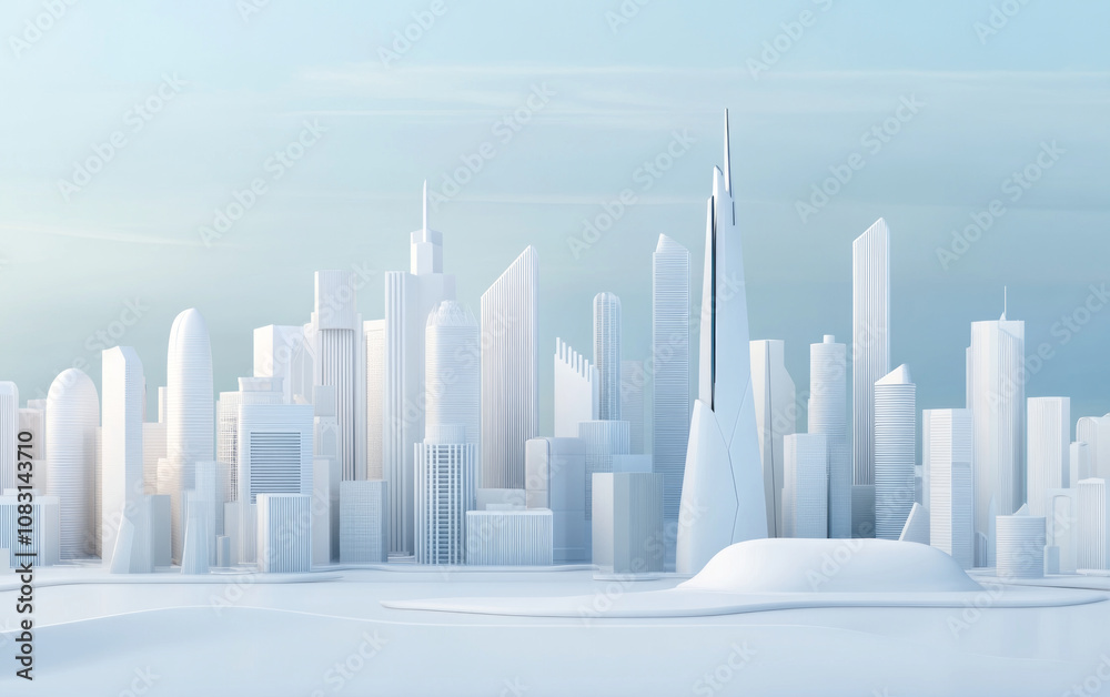 Fototapeta premium Highly developed futuristic technological cityscape