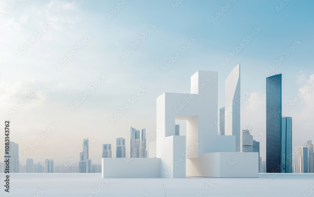 Fototapeta premium Highly developed futuristic technological cityscape