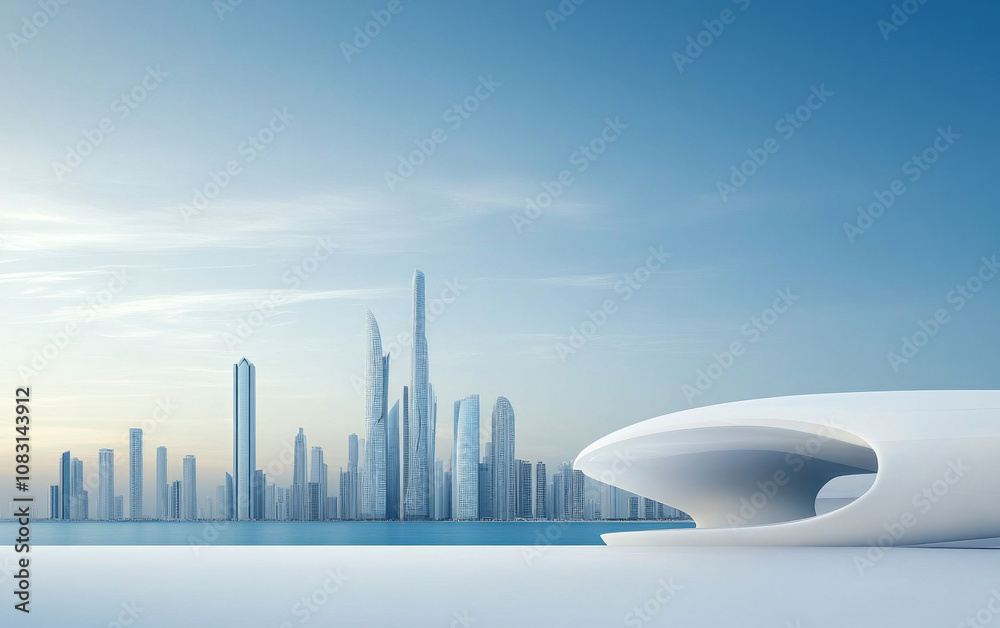 Fototapeta premium Highly developed futuristic technological cityscape