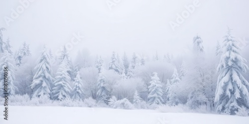 Wallpaper Mural Winter forest covered in a blanket of fresh snow, with snow-covered trees and a serene atmosphere, untouched, white, frost-covered Torontodigital.ca