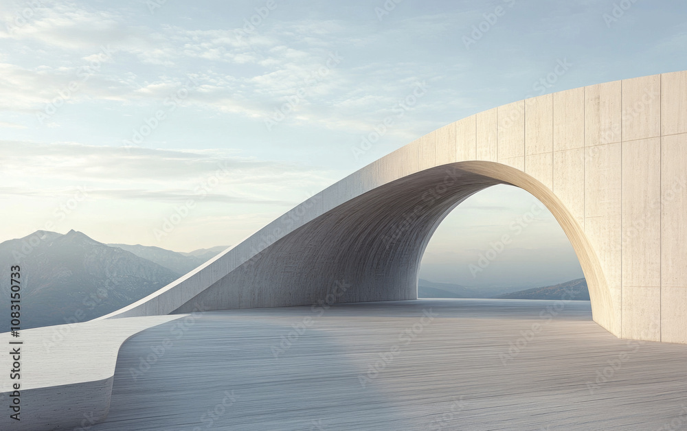 Obraz premium Minimalist modern art building space structure