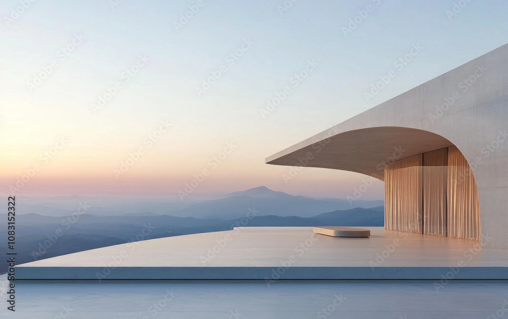 Fototapeta premium Minimalist modern art building space structure