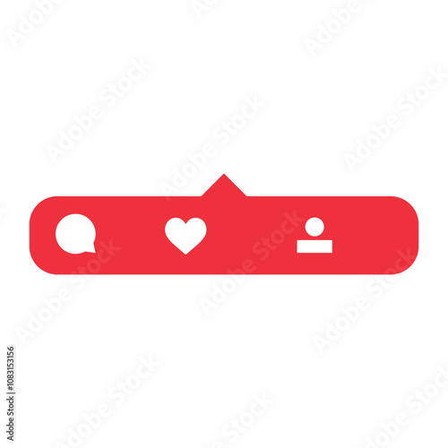 Element notification social media pop up with blank background