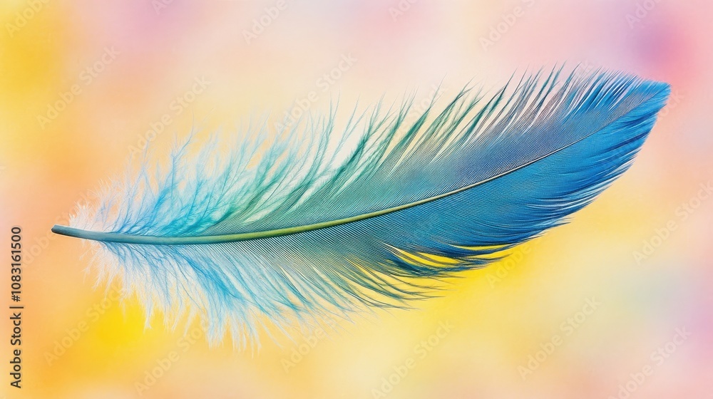 Obraz premium Colorful Feather on Soft Background