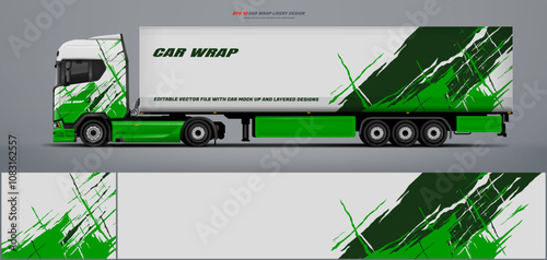semi truck and trailer wrap livery design. vector file printing below