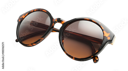 Black sunglasses isolated on transparent background.