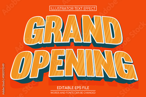 Grand opening 3d editable text effect
