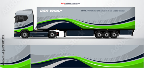 semi truck and trailer wrap livery design. vector file printing below