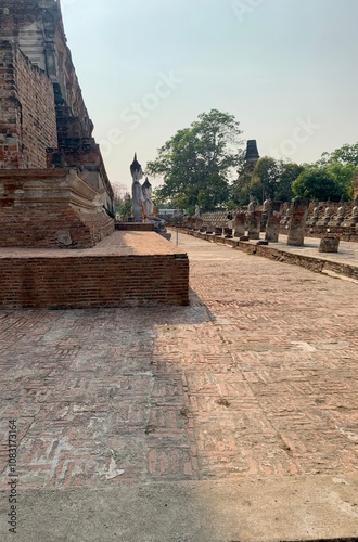 buddha in wat yai chai mongchol, ayuttaya, thailand, Thai temple  photo