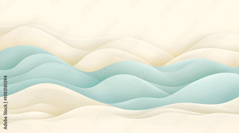 Obraz premium Soft Blue and Cream Gradient Background