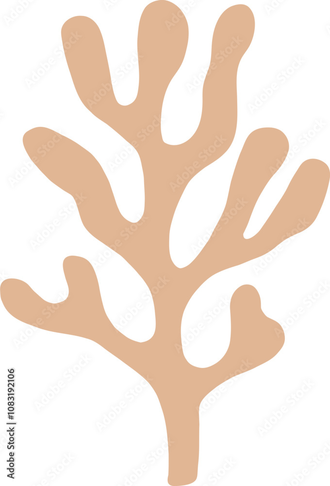 Obraz premium Hand Drawn Doodle Coral Shape