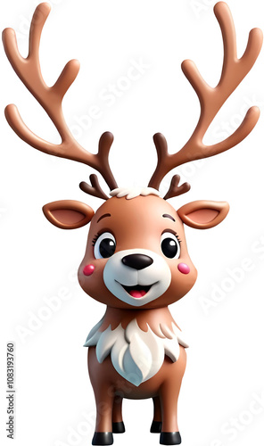 reindeer in christmas smile happy
