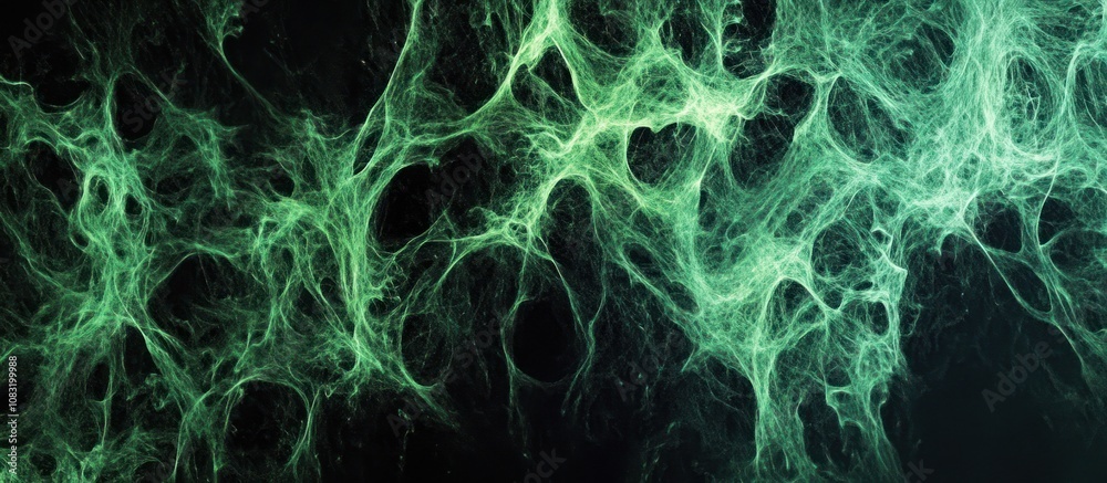 Fototapeta premium Abstract green energy lines texture on black background .