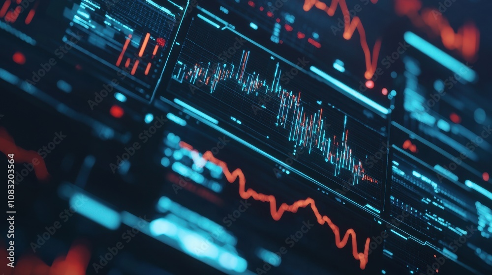Fototapeta premium Abstract Data Visualization with Graphs and Charts