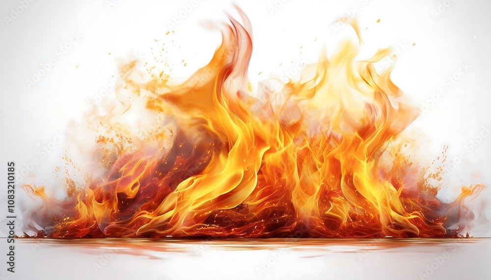 Fototapeta premium fire and flames isolated on white or transparent
