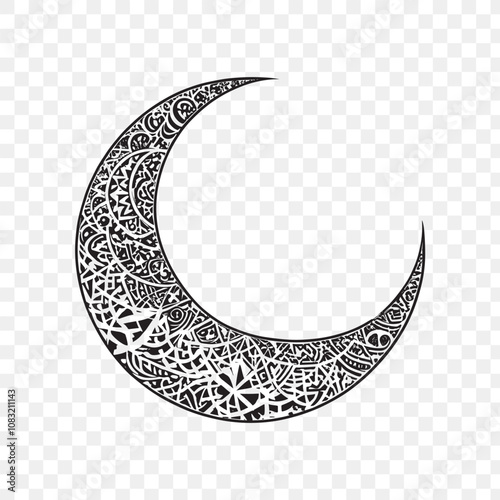 Elegant Crescent Moon Illustration for Celestial Designs